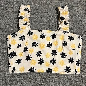 Zara flower print crop tank top